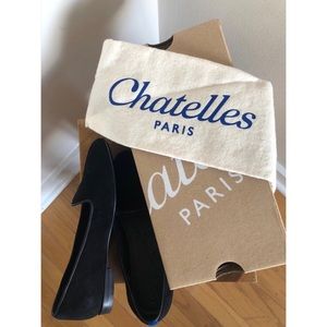 Chatelles Paris Flats - Black Suede